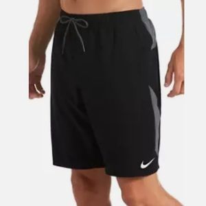Nike Contend 9 Inch Volley Swim Shorts with Mesh Brief Black & Gray Mens XL